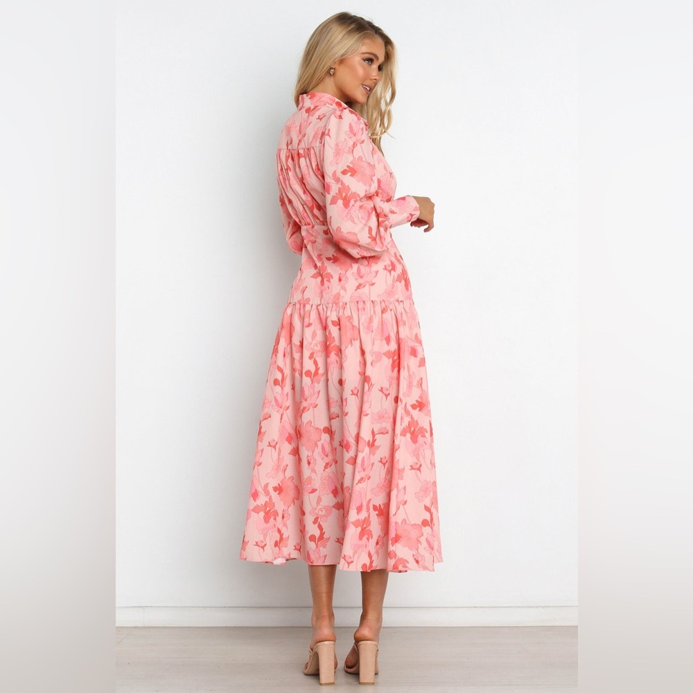 Petal & Pup Pink Floral Tiered Midi Dress - Picture 6 of 12